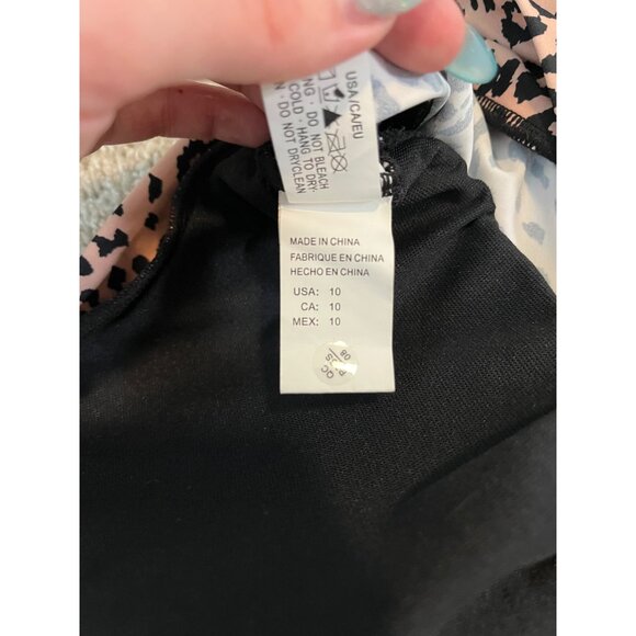 Cocoship Leopard Print Tie Front Swim Top Womens Size 10 Swimsuit Top Padded - Picture 10 of 11